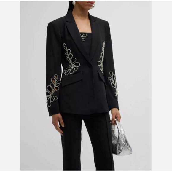 Cinq a Sept Cheyenne Rhinestone Paisley One-Button Blazer - Picture 1 of 13